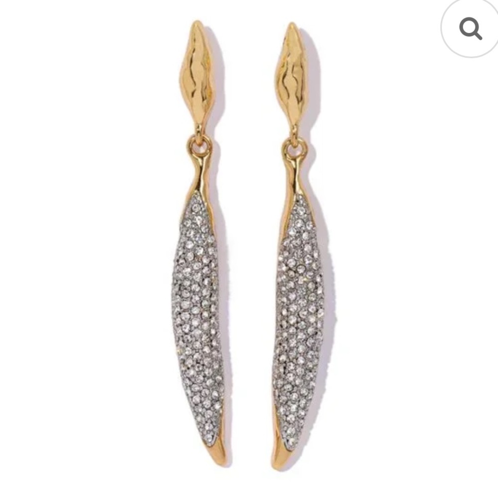 Alexis Bittar Solanales Crystal Sliver Leverback Earrings